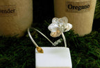 Nature-Inspired Gold Bracelet, Orchid and Rose Flowers (Adjustable Fit) - Gold Plated Brass