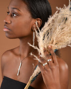 Long Dangle Earrings: Brass Tree Bark Design (Gold Tone)