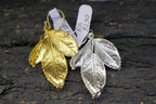 Rose Leaf Earrings: Sustainable Botanical Jewelry (Gold-Plated Brass Studs)