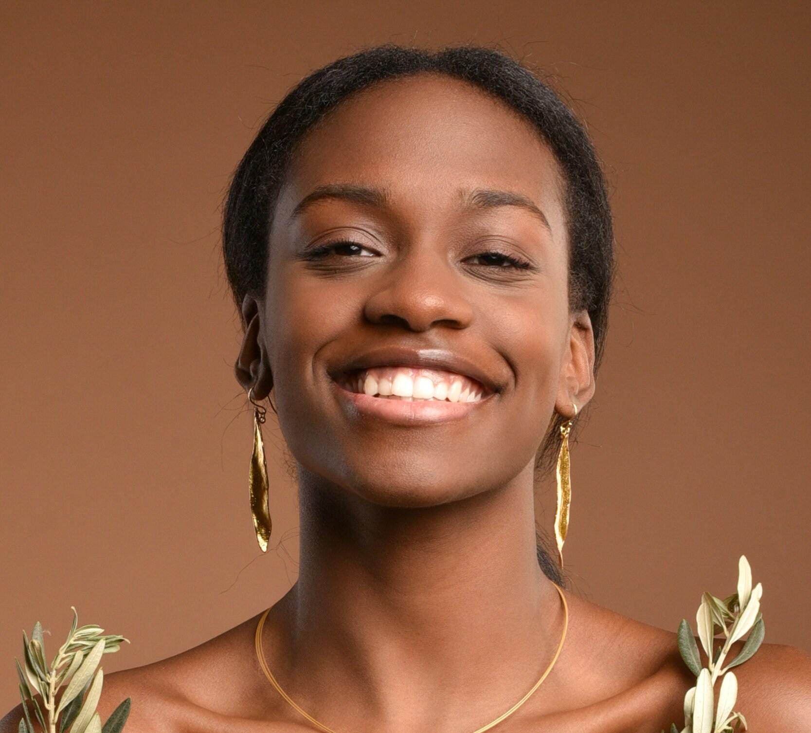 Olive Leaf Earrings – Gold Plated Recycled Brass | Nature-Inspired Sustainable Jewelry