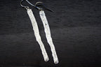 Long Dangle Earrings: Brass Tree Bark Design (Gold Tone)