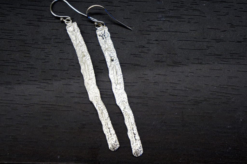 Real Tree Bark Gold Hoop Earrings, Handmade Statement Jewelry, Organic Botanical Hoops, Unique Gift for Nature Lovers, 14K Gold Plated Brass