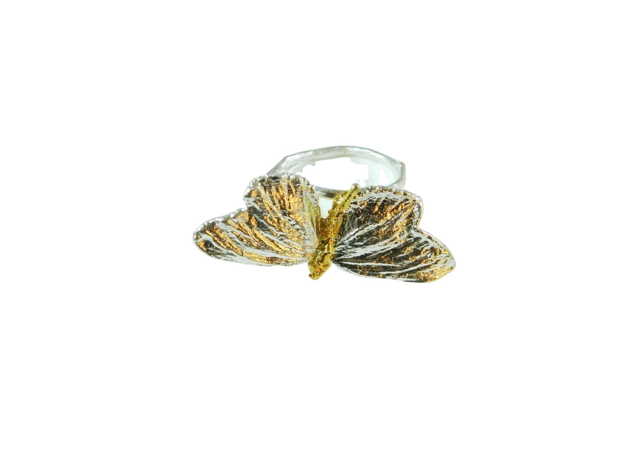 Butterfly Ring: Eco-Friendly Gold Plated Brass (Adjustable Size)