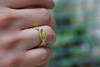 Rose Leaf Ring - Gold-Plated Brass with Real Botanical Detail