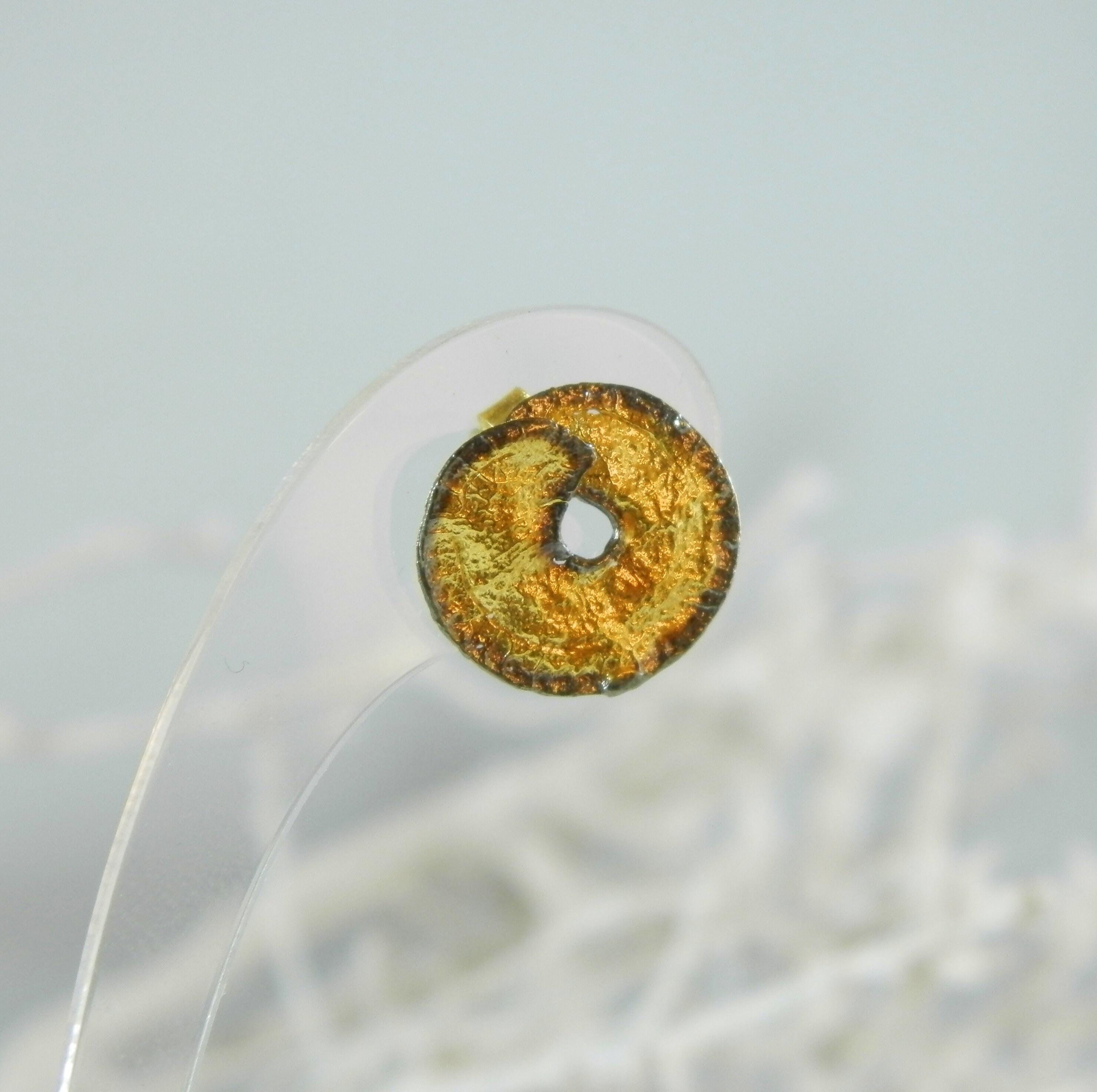 Gold Plated Leaf Earrings - Lightweight Recycled Brass Studs