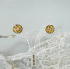 Gold Plated Leaf Earrings - Lightweight Recycled Brass Studs