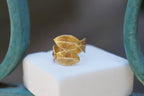 Rose Leaf Ring for Women - Handcrafted 14K Gold-Plated Brass
