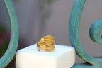Rose Leaf Ring for Women - Handcrafted 14K Gold-Plated Brass