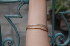 Botanical Two-Tone Cuff Bracelet, Gold-Plated Brass Branch (Adjustable)