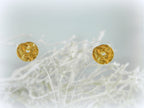 Gold Leaf Stud Earrings: Spiral Design, Dainty 14k Gold-Plated Brass