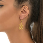 Honeycomb Earrings: Gold Plated Brass Jewelry (Nature Inspired)