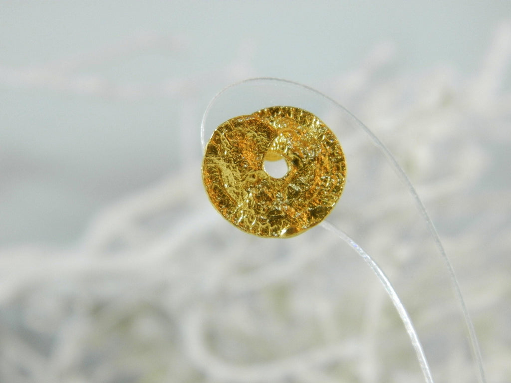 Gold Leaf Stud Earrings - Dainty 14k Gold Plated Spiral Design Studs