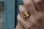 Gold Feather Ring, Gold-Plated Brass Jewelry, Dove Feather Band, Gift for Her, Birthday Gift for Women, Handmade Jewelry