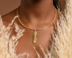 Nature-Inspired Leaf Necklace: Real Mimosa Pendant (18k Gold Brass)