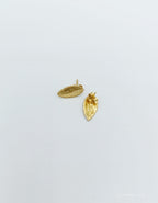 Nature-Inspired Earrings: Real Leaf Design - Gold Plated Brass & Silver