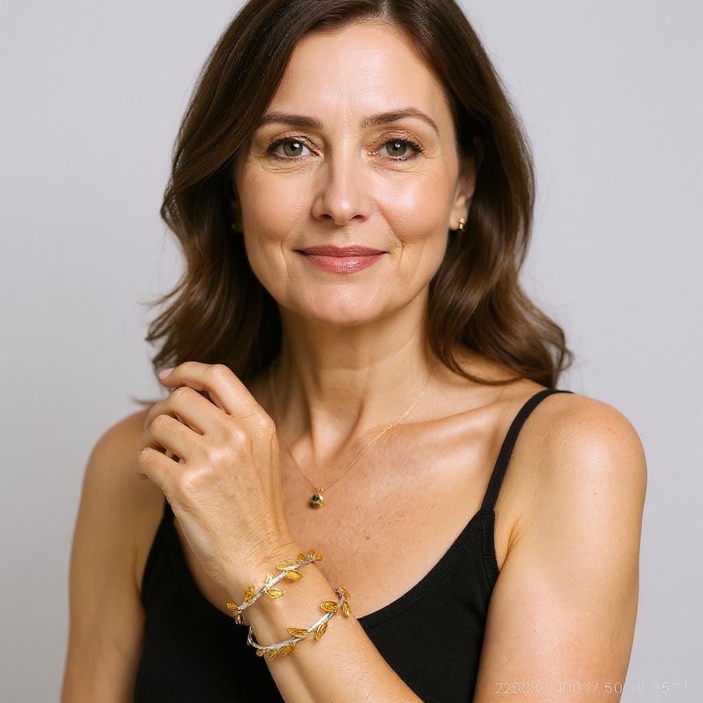 Olive Twig Bangle – Adjustable Sterling Silver Cuff Bracelet | Eco Friendly Jewelry