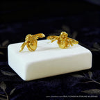 Gold Bee Earrings: Handmade Recycled Brass with 14k Plating