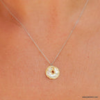 Sterling Silver Birth Flower Necklace: Real Leaf Pendant (Adjustable Chain)