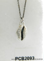 Silver Coffee Necklace, Sterling Silver Jewelry, Gold-Plated Silver Necklace, Silver Pendant, Coffee Bean Charm, Silver Charm