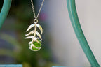 Pressed Leaf Necklace: Sterling Silver Araucaria - Botanical Jewelry