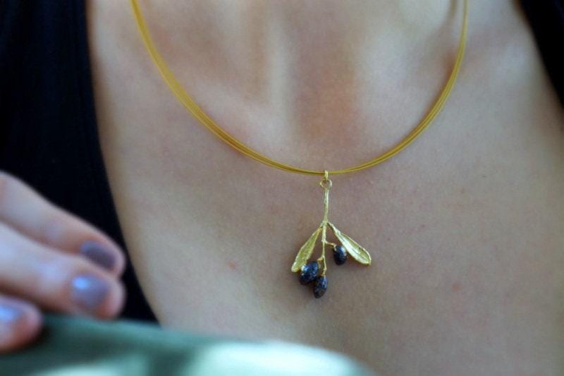 Olive Leaf Necklace – Sterling Silver Pendant With Real Flower Detail | Unique Woodland Jewelry