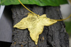Gold Ivy Leaf Necklace - Bold Sterling Silver Statement Pendant