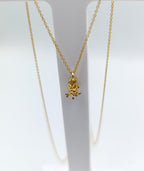 Gold Plated Wildflower Necklace - Minimalist Sterling Silver Pendant