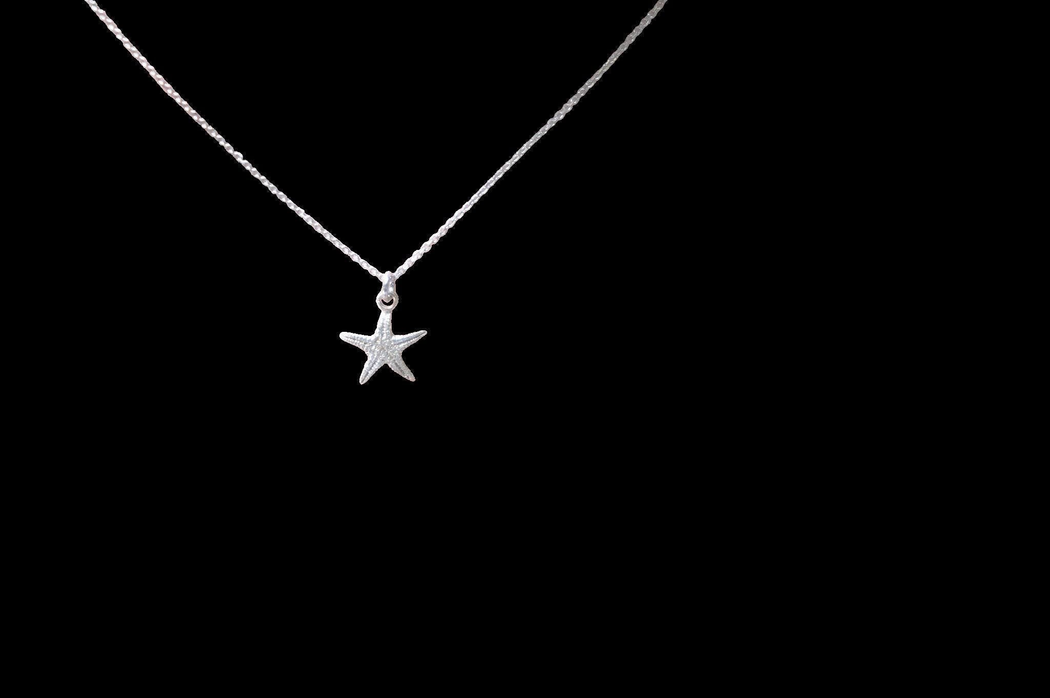 Starfish Necklace Silver - Minimalist Real Starfish Pendant on Sterling 925 Chain
