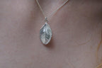 Nature-Inspired Rose Leaf Necklace, Sterling Silver (Dainty Pendant)
