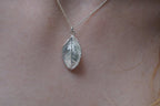 Nature-Inspired Rose Leaf Necklace, Sterling Silver (Dainty Pendant)