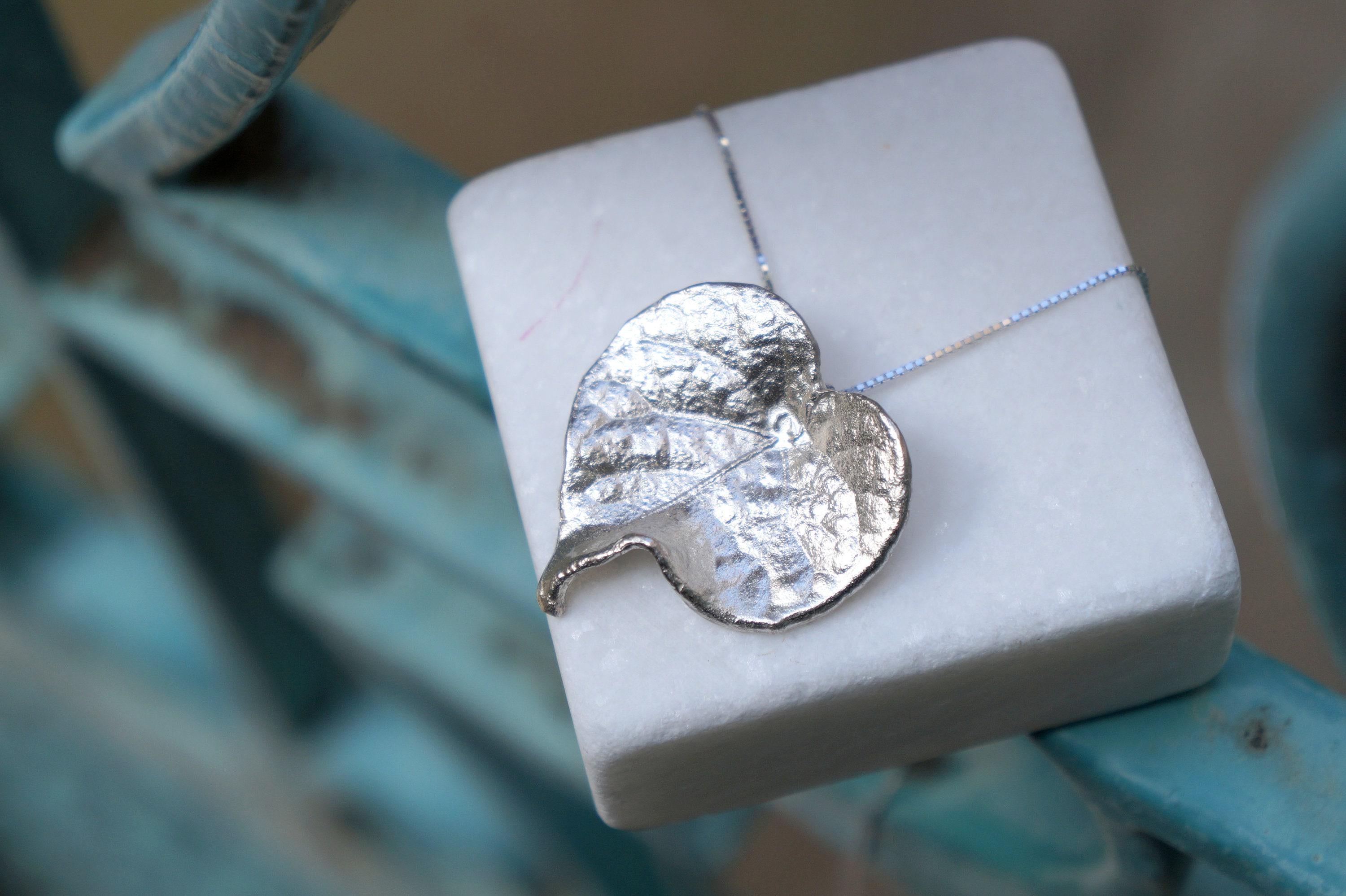 Bell Flower Necklace – Sterling Silver Leaf Pendant Necklace | Handmade Nature Jewelry