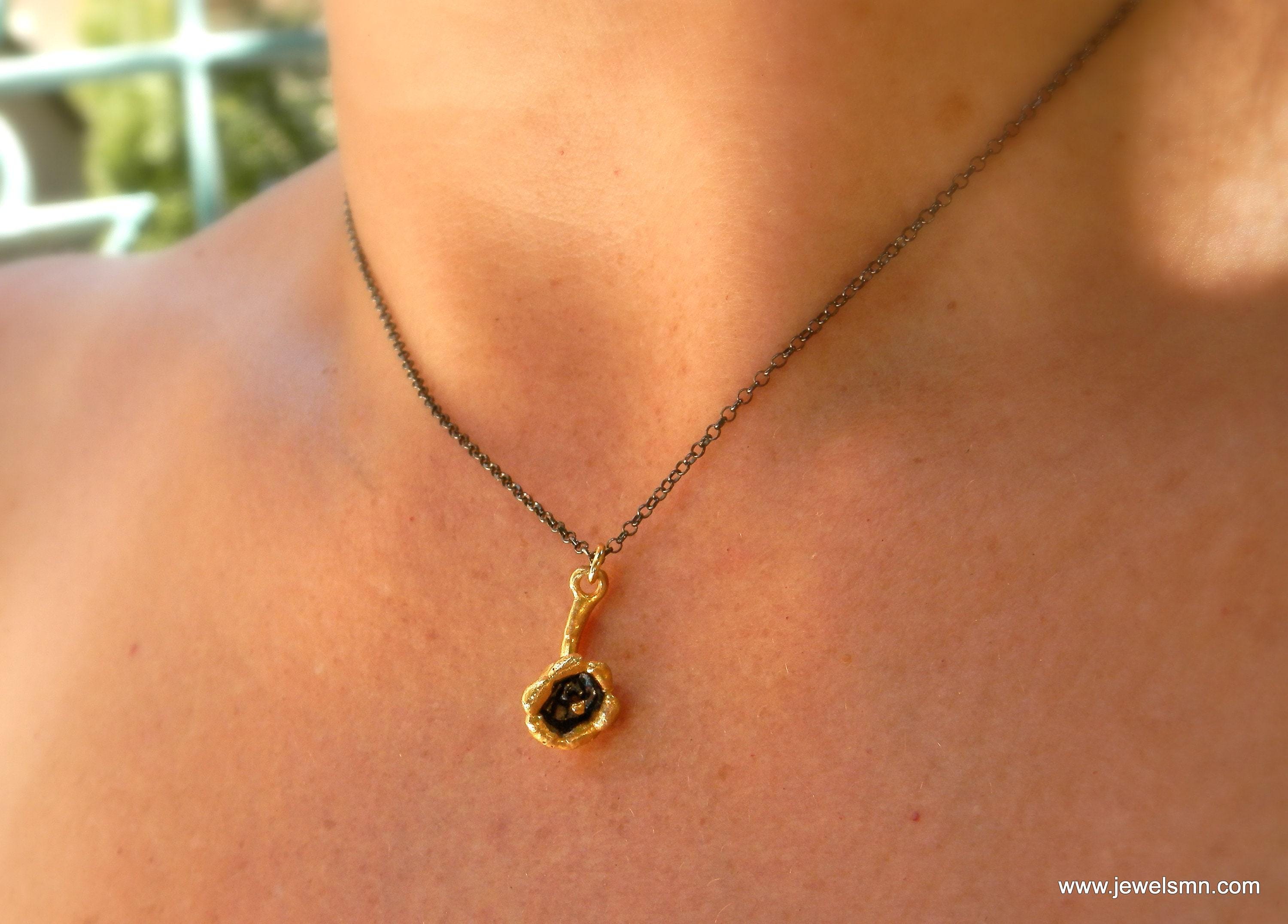 Lily of the Valley Pendant: Woodland Jewelry (Black Rhodium & Gold Plated)