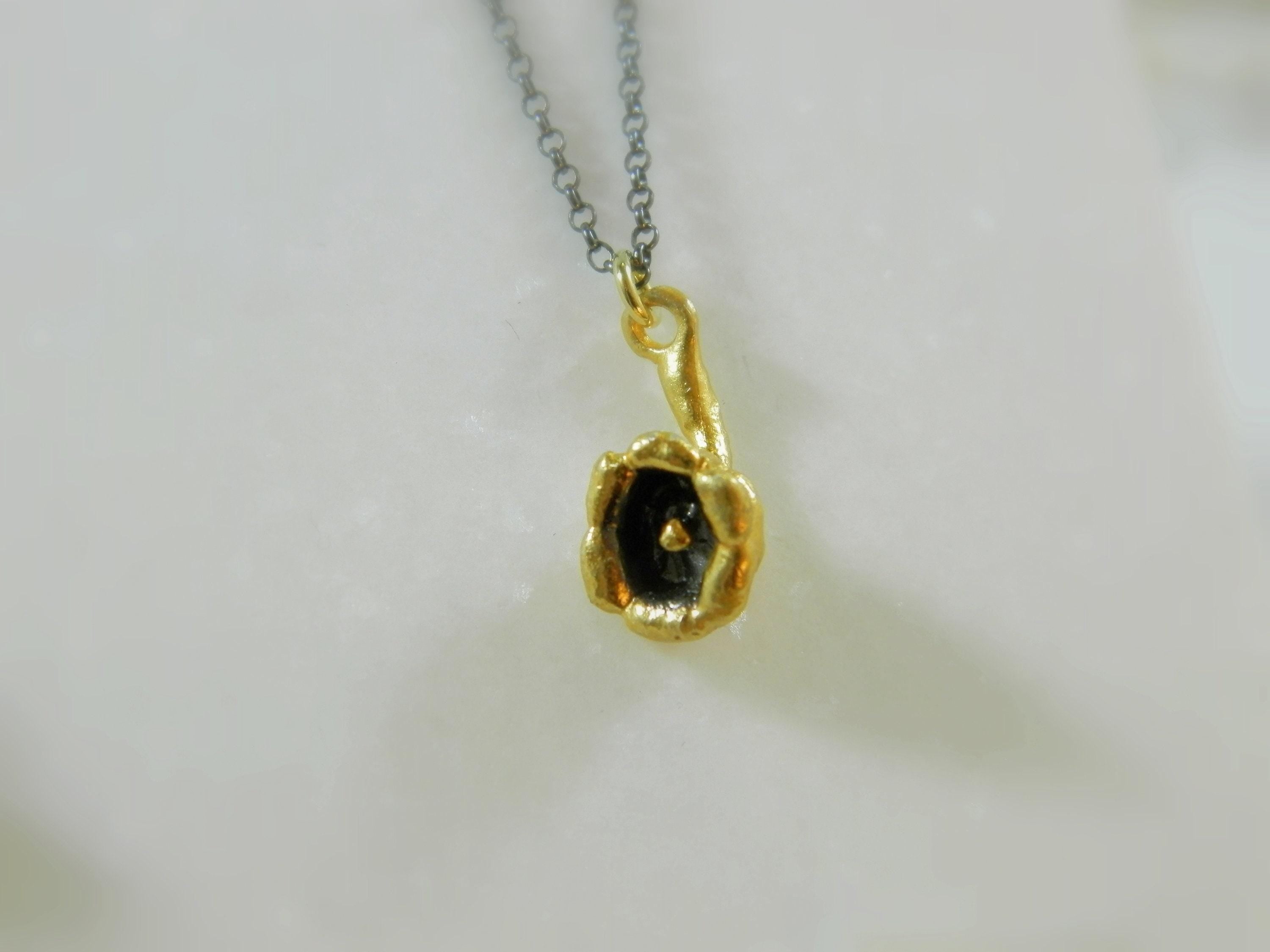 Lily of the Valley Pendant: Woodland Jewelry (Black Rhodium & Gold Plated)