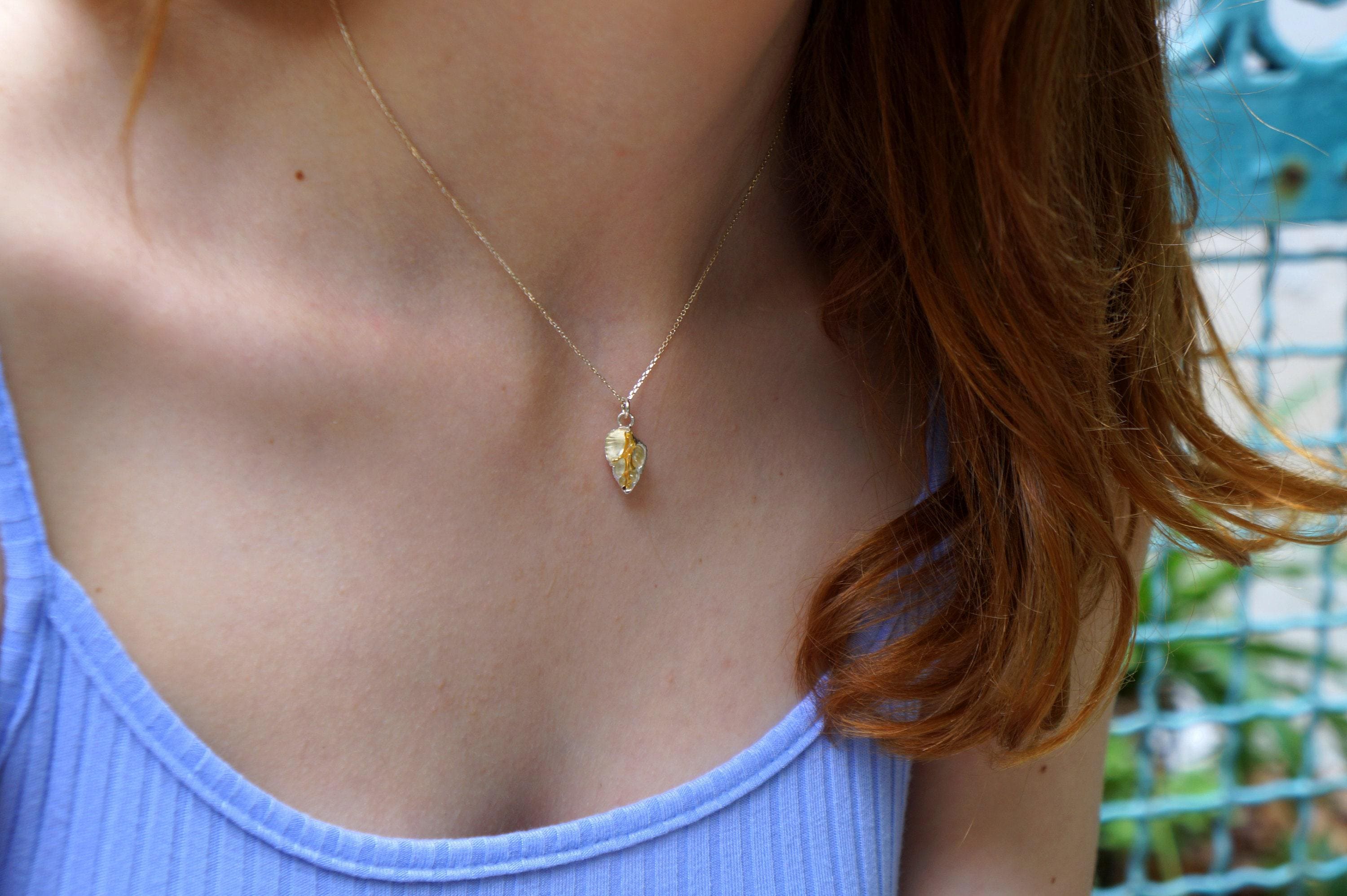 Sea Shell Necklace – Heart Shaped Pendant in Sterling Silver 925 | Handmade Shell Jewelry