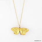 Butterfly Necklace: Sustainable Jewelry (Gold Plated, Recycled Silver)