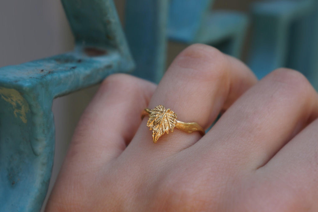 Handmade Gold Ring – Solid Gold Jewelry | Nature Inspired Leaf Band Gift