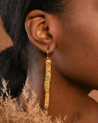 Tree Bark Earrings: Nature Inspired Design (14k Gold Plated Brass)