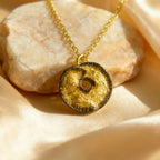 Botanical Necklace: Real Flower Leaf Pendant - Gold-Black Brass