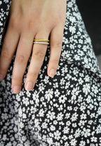 Nature Inspired Two Tone Branch Ring, Sterling Silver (Adjustable or Fixed)