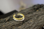 Nature Inspired Two Tone Branch Ring, Sterling Silver (Adjustable or Fixed)