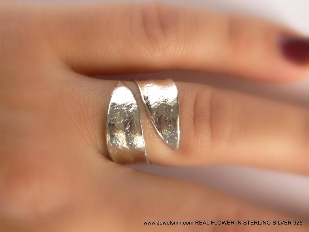 Silver Olive Leaf Ring, Gold-Plated Sterling Silver Jewelry, Double Leaf Ring, Gift for Her, Birthday Gift for Women, Handmade Jewelry