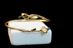 Olive Branch Bracelet: Handmade Nature Jewelry (Gold Plated, Adjustable)