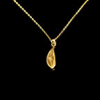 Olive Leaf Necklace: Dainty Gold-Plated Brass Pendant - Adjustable Length