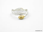Olive Leaf Ring: Sterling Silver with Gold Fruit - Nature Inspired