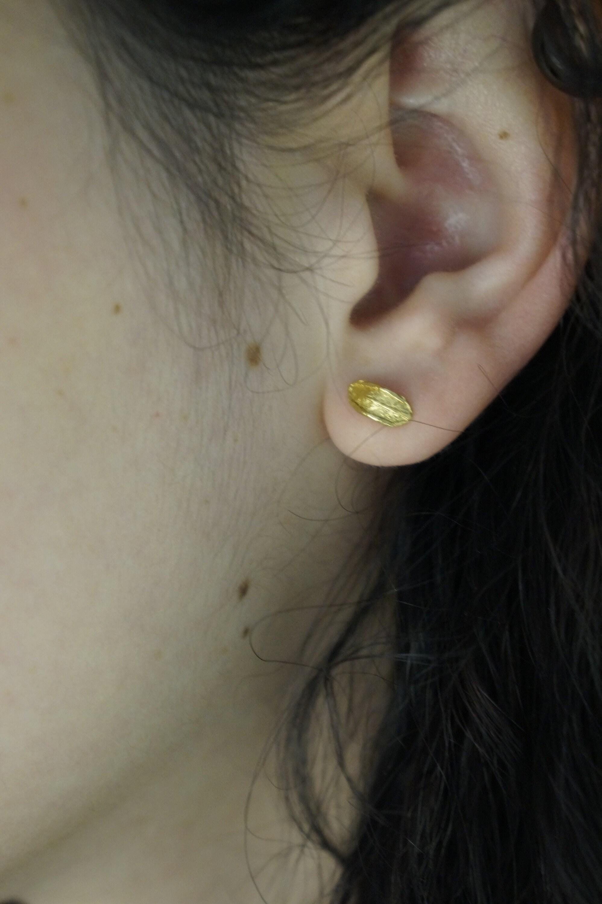 Olive Leaf Earrings: Minimalist Gold Plated Studs (Tiny Nature Inspired)