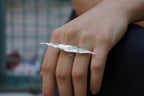 Real Olive Leaf Silver Statement Ring, Handmade Statement Jewelry, Organic Botanical Band, Unique Gift for Nature Lovers, Gold or Sterling Silver 925