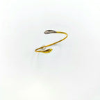 Vegan Olive Branch Bracelet, Gold-Plated Brass, Adjustable (Nature Inspired)