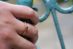 Olive Branch Engagement Ring - Tiny Swiss Zircon, Gold-Plated Silver