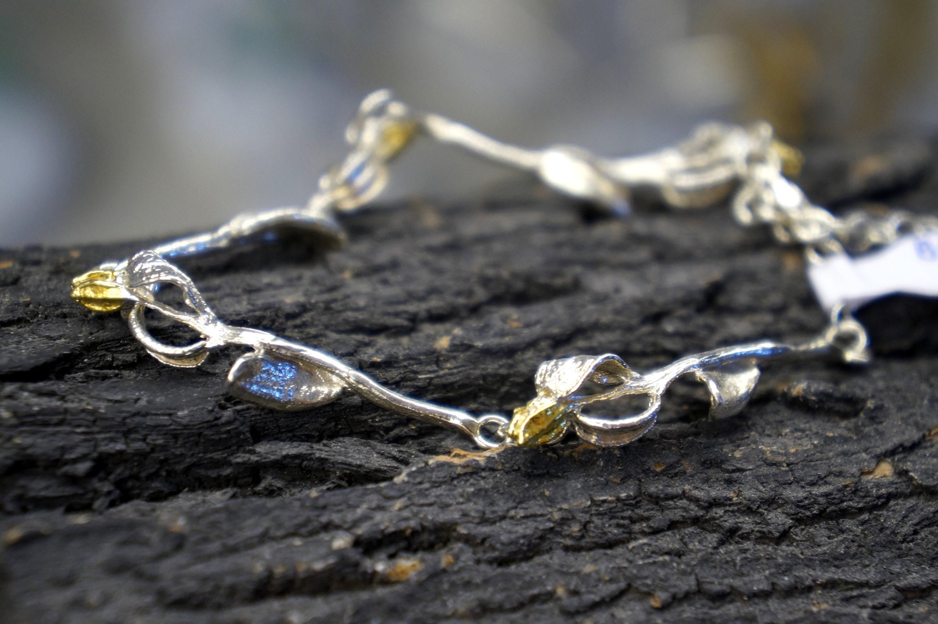 Silver Olive Branch Bracelet, Sterling Silver Jewelry, Silver Bracelet Cuff, Gift for Her, Birthday Gift for Women, Handmade Jewelry