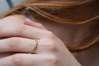 Olive Twig Ring: Minimalist Gold-Plated Silver - Unisex Band
